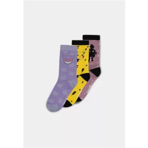 Pokémon - Men's Crew Socks (3Pack) - Pikachu, Gengar, Mewtwo - 39/42-CR882162POK-39/42