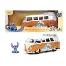 Lilo & Stitch modellautó – 1961 VW Bus Stitch figurával