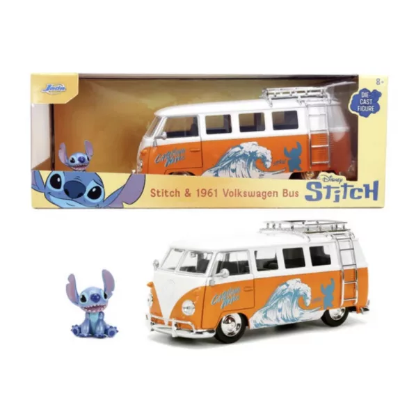 Lilo & Stitch modellautó – 1961 VW Bus Stitch figurával