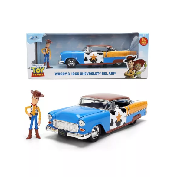Toy Story Woody 1955 Chevrolet Bel Air fém modellautó 1:24