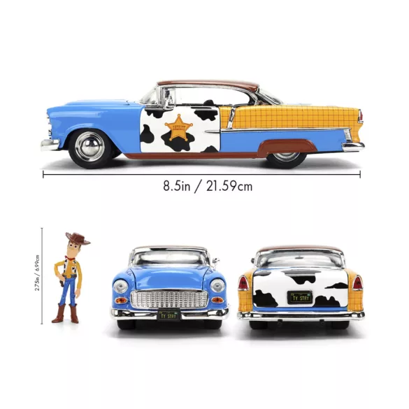 Toy Story Woody 1955 Chevrolet Bel Air fém modellautó 1:24
