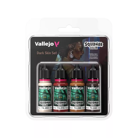 Vallejo - 4 colors set - Squidmar Color - Dark Skin set (4)-74305