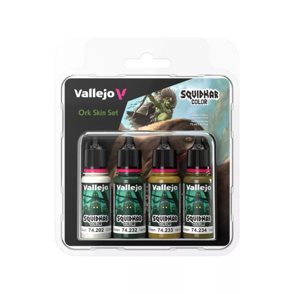Vallejo - 4 colors set - Squidmar Color - Ork Skin set (4)-74307