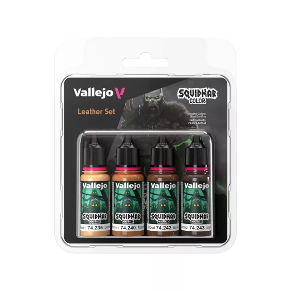 Vallejo - 4 colors set - Squidmar Color - Leather set (4)-74309