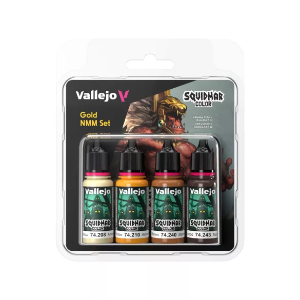 Vallejo - 4 colors set - Squidmar Color - Gold NMM set (4)-74310