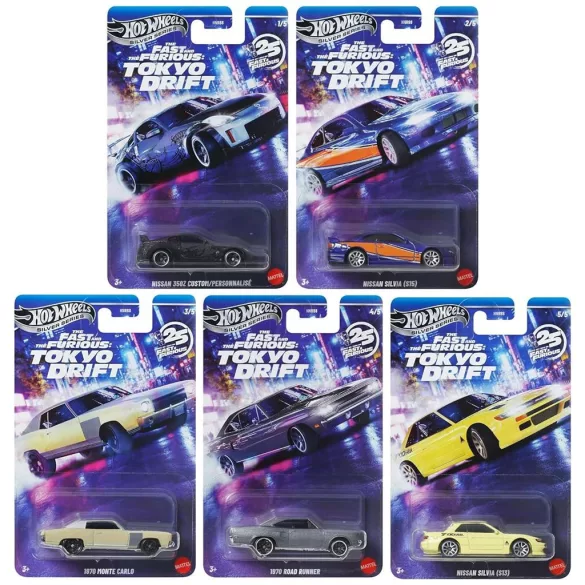 Hot Wheels - 1:64 Silver Series - Fast & Furious: Tokyo Drift (Assortment of 24)-HNR88_7123-979M