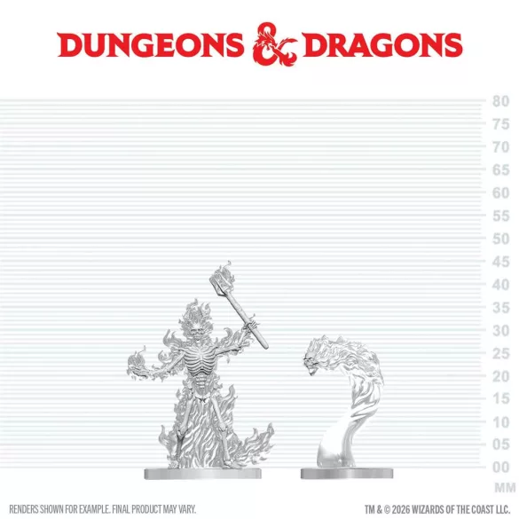 D&D Nolzur's Marvelous Miniatures: Flaming Skeleton & Flameskull-90916