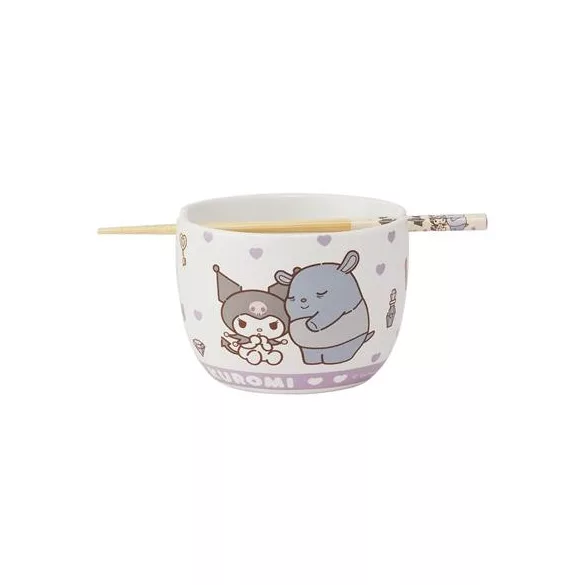 Kuromi - Ceramic Bowl & Chopsticks Set-SKATER-SR-69725