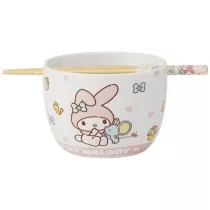 My Melody - Ceramic Bowl & Chopsticks Set-SKATER-SR-69724