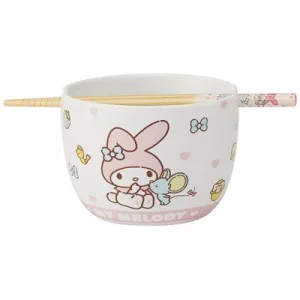 My Melody - Ceramic Bowl & Chopsticks Set-SKATER-SR-69724