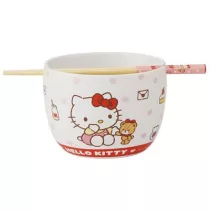Hello Kitty - Ceramic Bowl & Chopsticks Set-SKATER-HK-69723