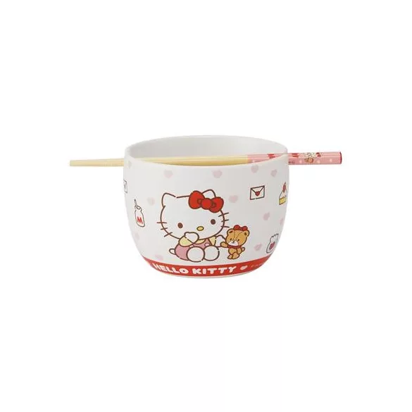 Hello Kitty - Ceramic Bowl & Chopsticks Set-SKATER-HK-69723