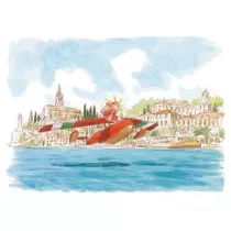 Porco Rosso - Watercolour Greeting Card (24x15,8 cm) - Seaplane-MOVIC-95201