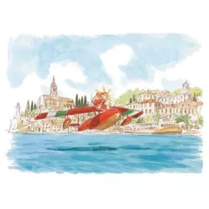 Porco Rosso - Watercolour Greeting Card (24x15,8 cm) - Seaplane-MOVIC-95201