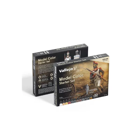 Vallejo - Model Color: Starter Set (12 + Figure + Brush)-70266