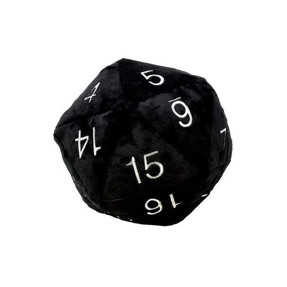 UP - Dice - Jumbo D20 Novelty Dice Plush in Black with White Numbering-85335