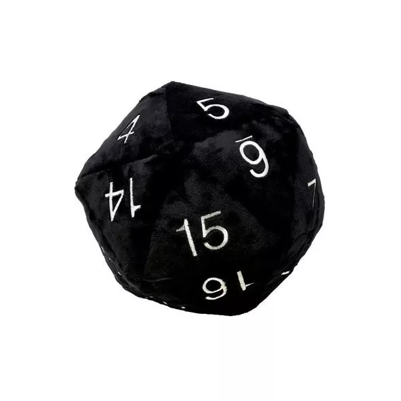UP - Dice - Jumbo D20 Novelty Dice Plush in Black with White Numbering-85335