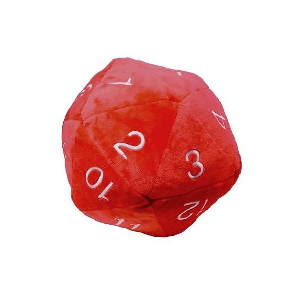UP - Dice - Jumbo D20 Novelty Dice Plush in Red with White Numbering-85336