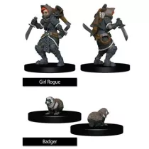 WizKids Painted Miniatures: Girl Rogue & Badger-WZK73324