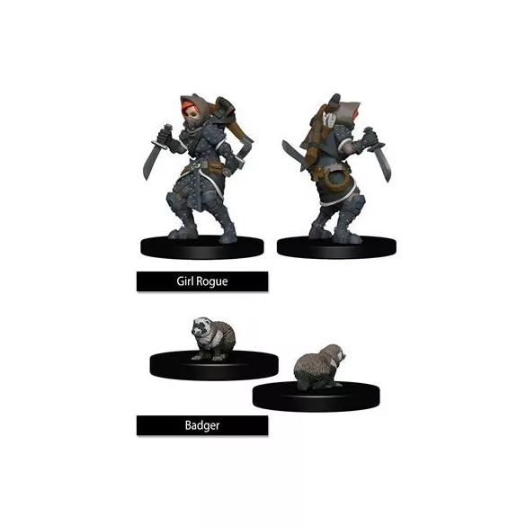 WizKids Painted Miniatures: Girl Rogue & Badger-WZK73324