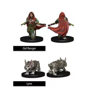 WizKids Painted Miniatures: Girl Ranger & Lynx-WZK73322