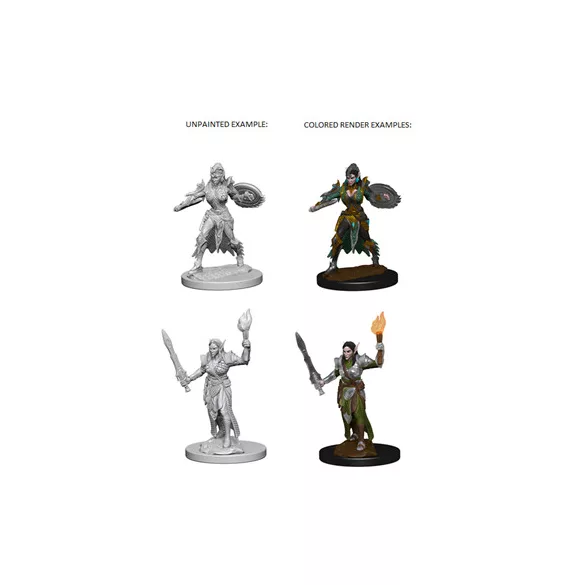 Pathfinder Deep Cuts Unpainted Miniatures - Elf Female Fighter-WZK72599