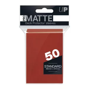 UP - Standard Sleeves - Pro-Matte - Non Glare - Red (50 Sleeves)-82650