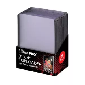 UP - Toploader - 3" x 4" Black Border (25 pieces)-81158