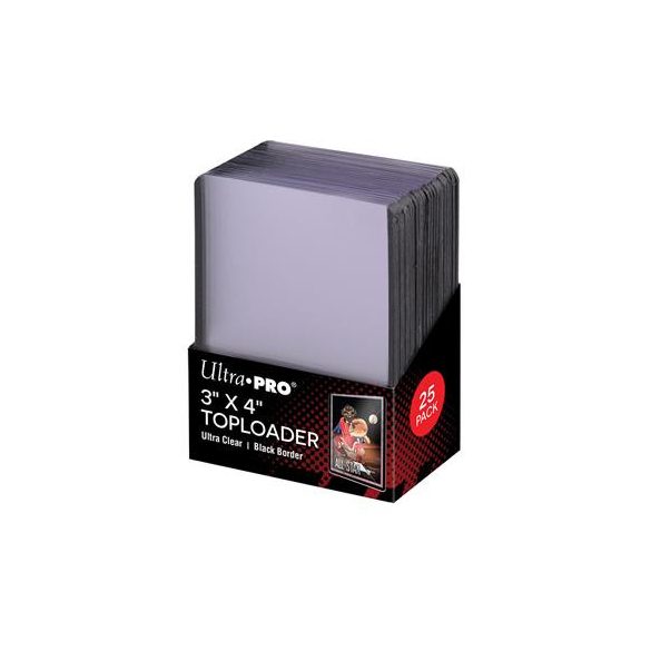 UP - Toploader - 3" x 4" Black Border (25 pieces)-81158