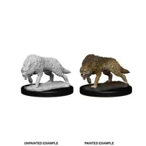 Wizkids Deep Cuts Unpainted Miniatures: Timber Wolves-73553