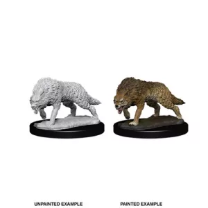 Wizkids Deep Cuts Unpainted Miniatures: Timber Wolves-73553