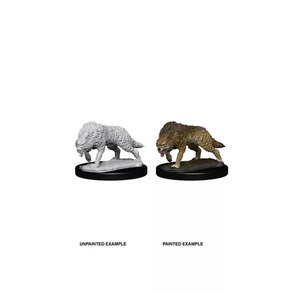 Wizkids Deep Cuts Unpainted Miniatures: Timber Wolves-73553