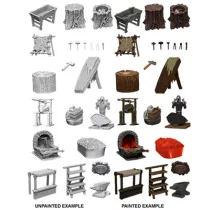 Wizkids Deep Cuts Unpainted Miniatures: Townspeople & Accessories-73698