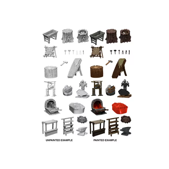 Wizkids Deep Cuts Unpainted Miniatures: Townspeople & Accessories-73698