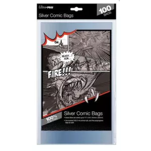 UP - Comic Bags - Silver Size (100 Bags)-81976