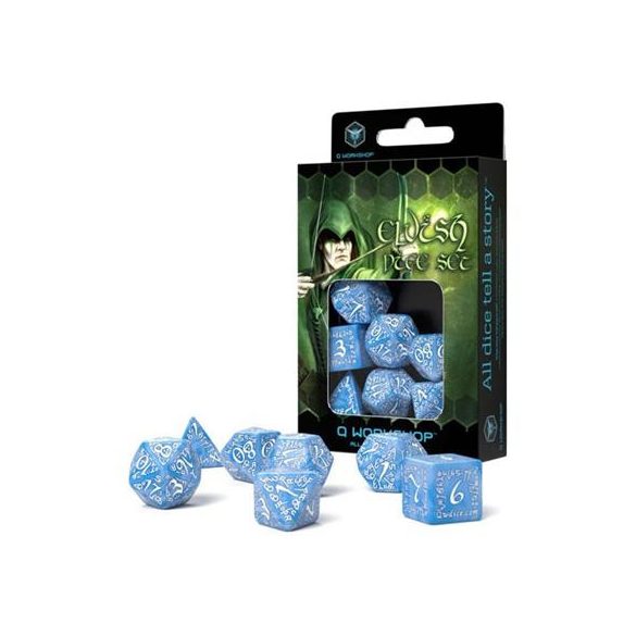 Elvish Glacier & white Dice Set (7)-SELV09
