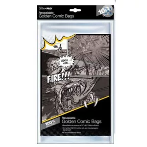UP - Comic Bags - Golden Size Re-Sealable (100 Bags)-82228