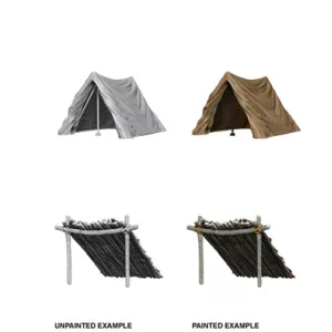 Wizkids Deep Cuts Unpainted Miniatures: Tent & Lean-To-73858