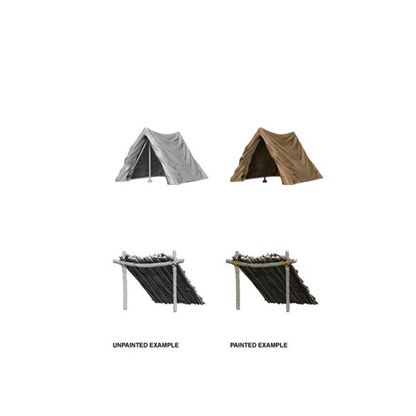 Wizkids Deep Cuts Unpainted Miniatures: Tent & Lean-To - EN-WZK73858
