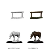 Wizkids Deep Cuts Unpainted Miniatures: Horse & Hitch-73862
