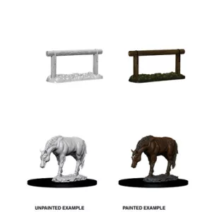 Wizkids Deep Cuts Unpainted Miniatures: Horse & Hitch-73862