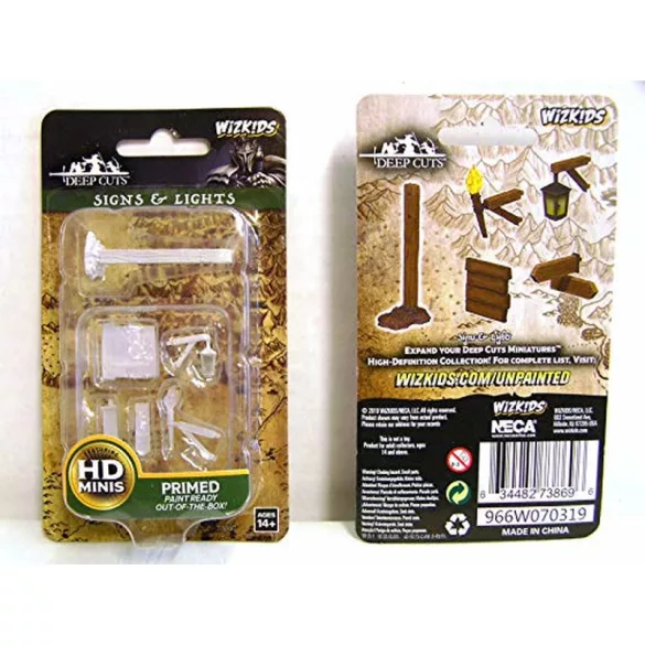 Wizkids Deep Cuts Unpainted Miniatures: Signs & lights-73869