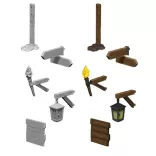 Wizkids Deep Cuts Unpainted Miniatures: Signs & lights-73869