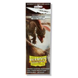 Dragon Shield Standard Perfect Fit Sealable Sleeves - Smoke (100 Sleeves)-AT-13223