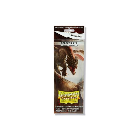 Dragon Shield Standard Perfect Fit Sealable Sleeves - Smoke (100 Sleeves)-AT-13223