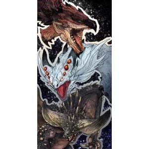 Monster Hunter World Towel - Rathalos, Xenojiva and Nergikante 70 x 35 cm-SAK77034