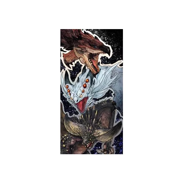 Monster Hunter World Towel - Rathalos, Xenojiva and Nergikante 70 x 35 cm-SAK77034