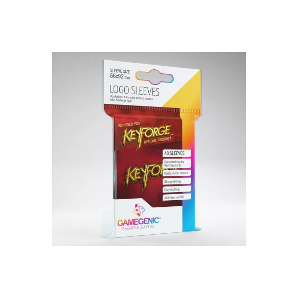 Gamegenic KeyForge Logo Sleeves - Red (40 Sleeves)-GGS10004ML