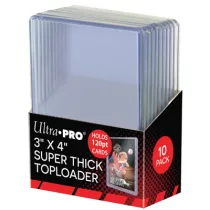 UP - 3" X 4" Super Thick 120PT Toploader (10 Pieces)-82301