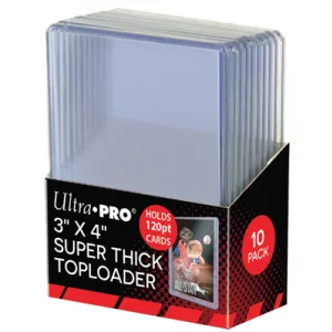 UP - 3" X 4" Super Thick 120PT Toploader (10 Pieces)-82301
